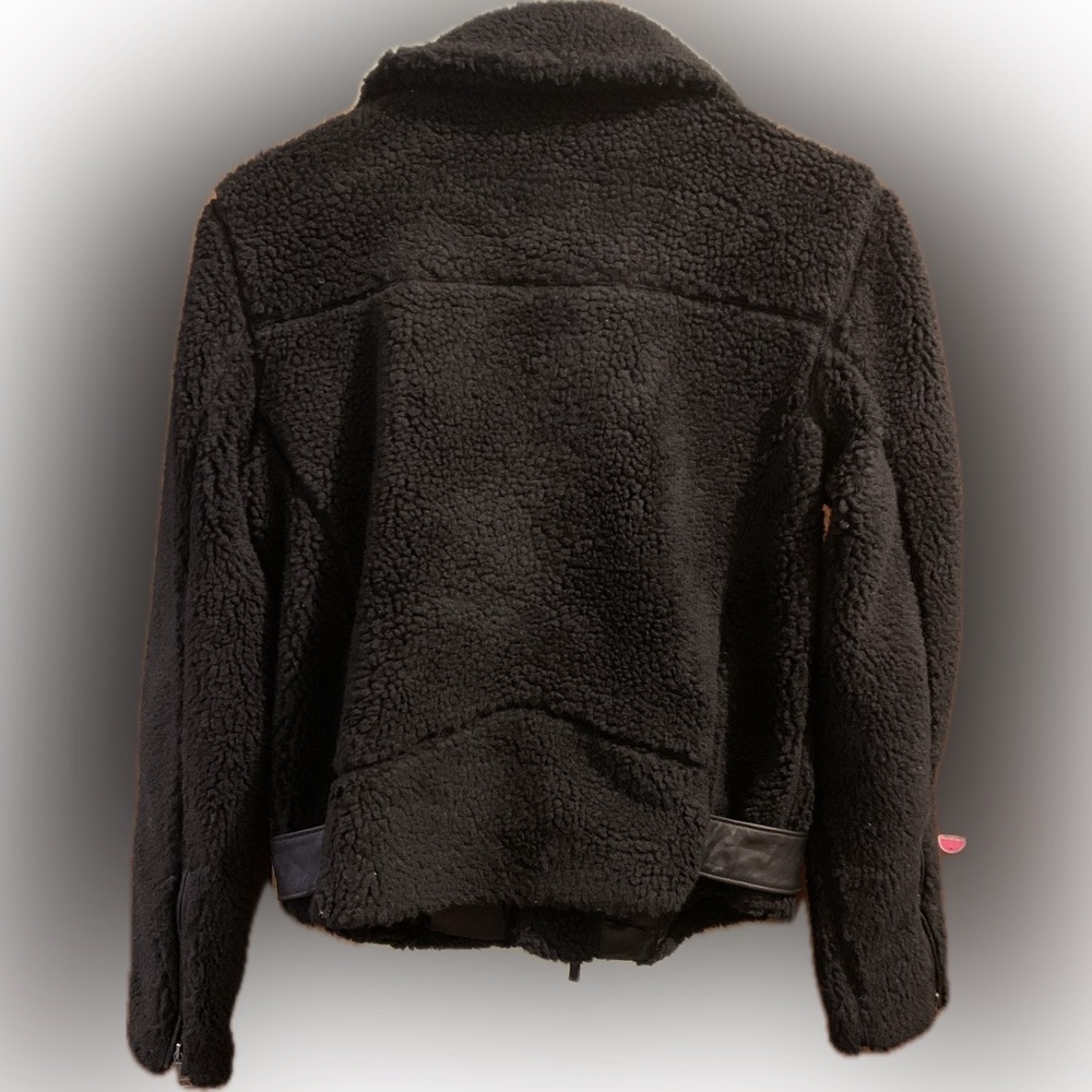 Polo Ralph Lauren Fluffy Fleece Sheep Leather Teddy Pilo Bomber Moto Jacket XS - Picture 12 of 13
